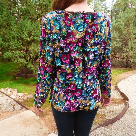 Vintage Fully Beaded/Sequined Top - Picture 12 of 17